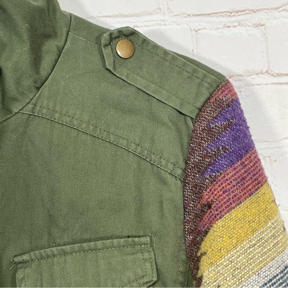 Vintage IB Diffusion Jacket Womens Medium Aztec Green Military Quilted Lined - Picture 3 of 13